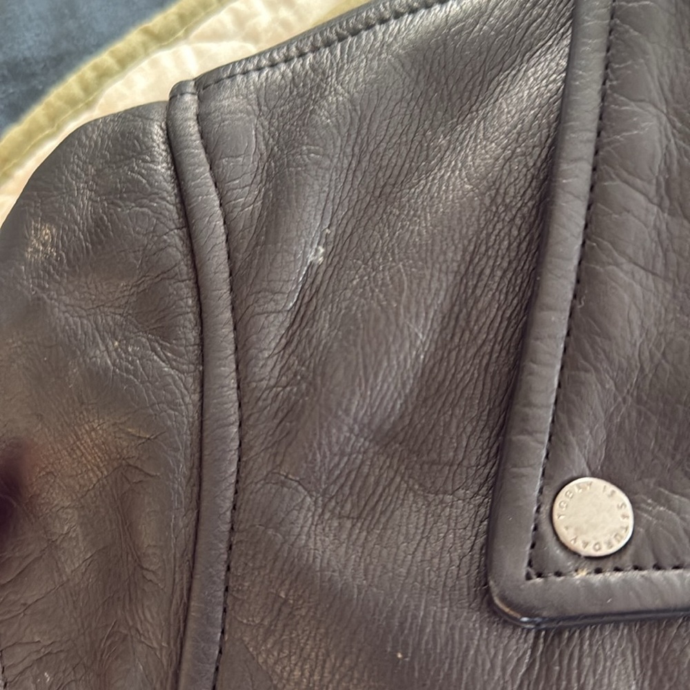 Saturdays by Kate Spade Leather Biker Vest szL - Picture 9 of 11